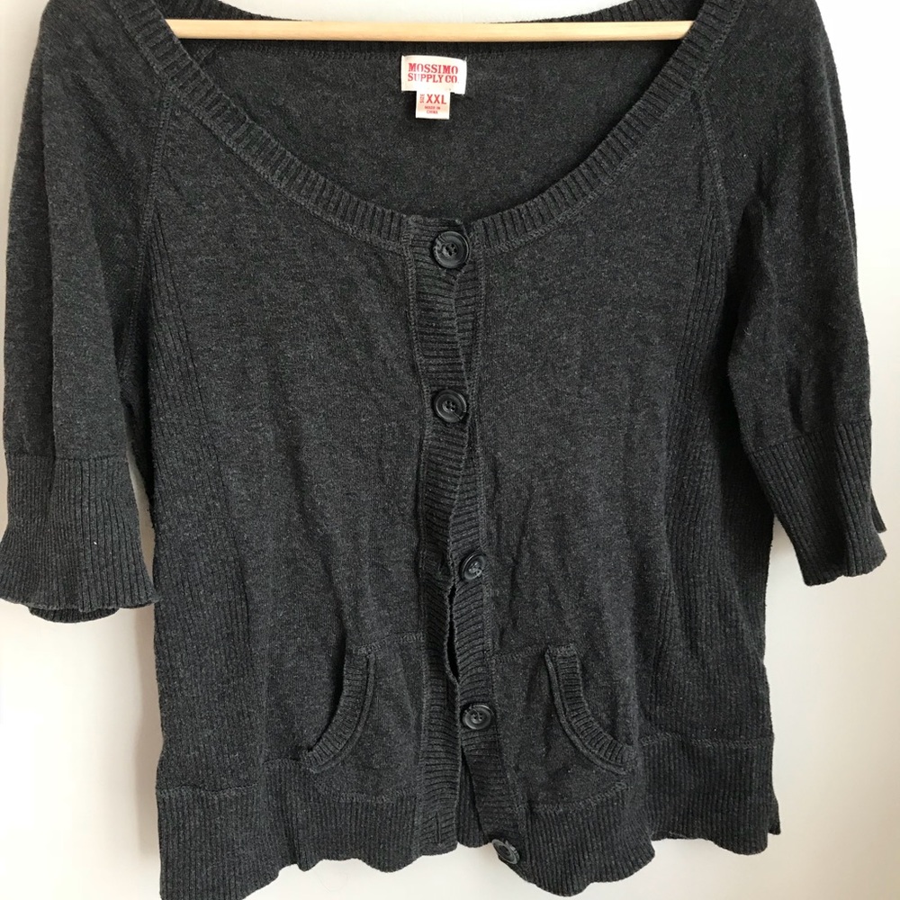Mossimo Cropped Summer Weight Grey Cardigan